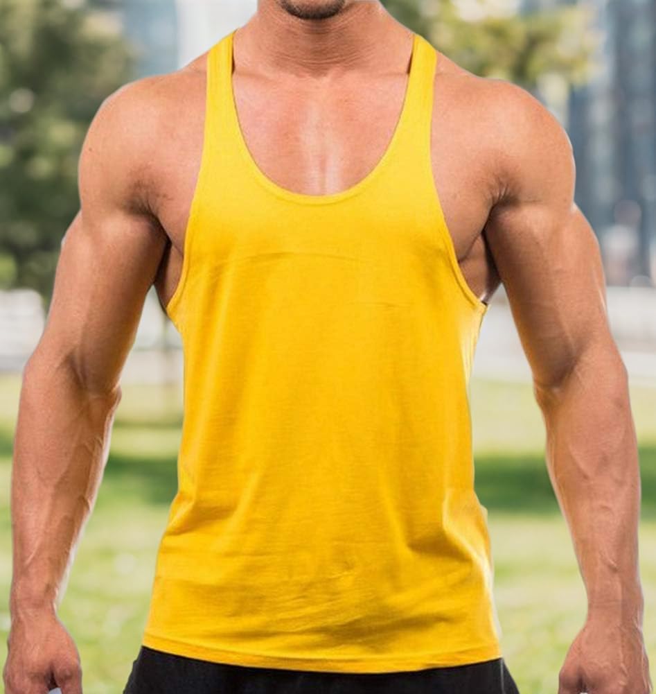 YAKER Men's Gym Tank Tops Y-Back Workout Muscle Tee Athletic Workout Fitness Vest T-Shirts - Image 7