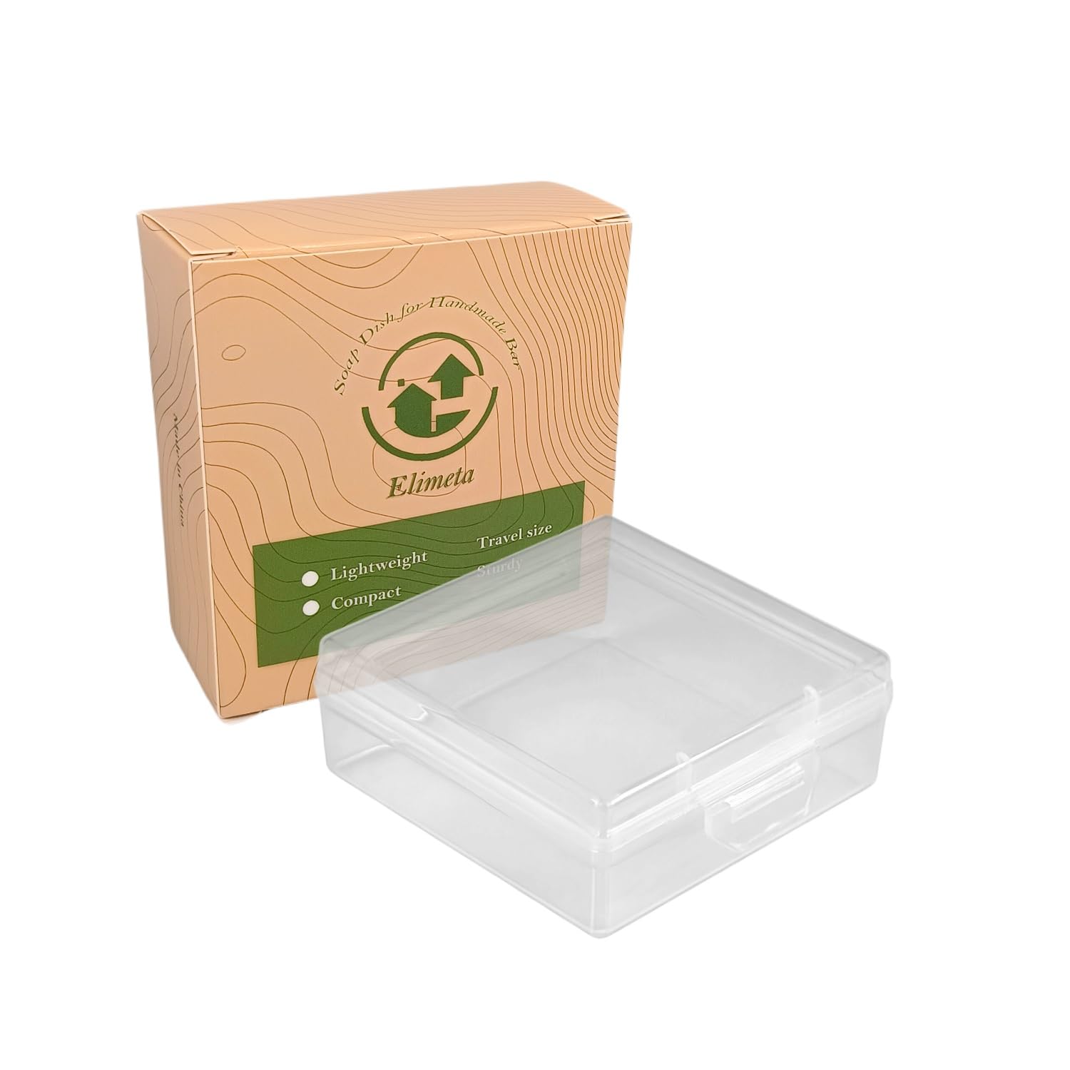 Elimeta Soap Container, Square Bar Soap Holder Fit Dr Squatch Soap, Travel Soap Case (Clear)