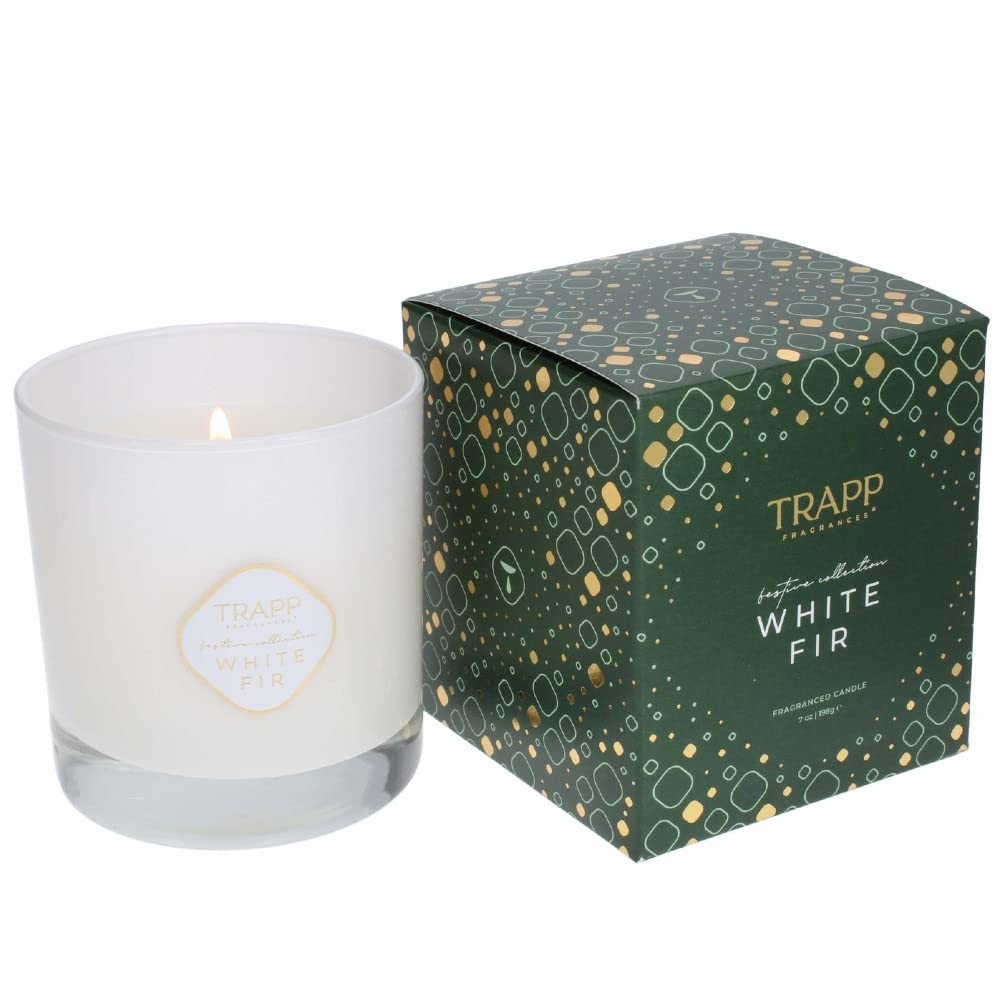 Trapp Vela perfumada de temporada de 7 onzas, abeto blanco, vela perfumada de lujo, hasta 50 horas de combustión, notas de abeto Fraser, madera de bálsamo, notas ozónicas frescas