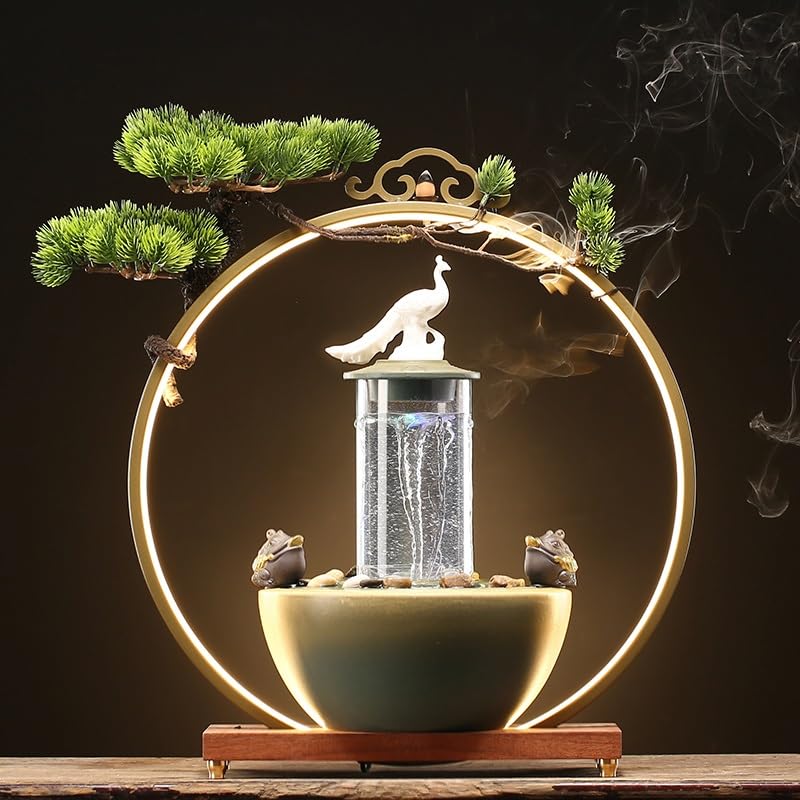 Fuentes de Agua de Interior Fuente de sobremesa con Agua Corriente, decoración de Oficina, Fuente de rocalla, circulación, hogar, Sala de Estar, Fuente de Escritorio Fuente de Mesa