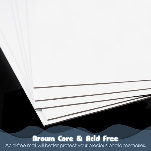 Miniatura 36 de Golden State Art, Paquete de 25 tableros de respaldo blanco brillante de 8 x 10 para marcos, fotos, fotos y más