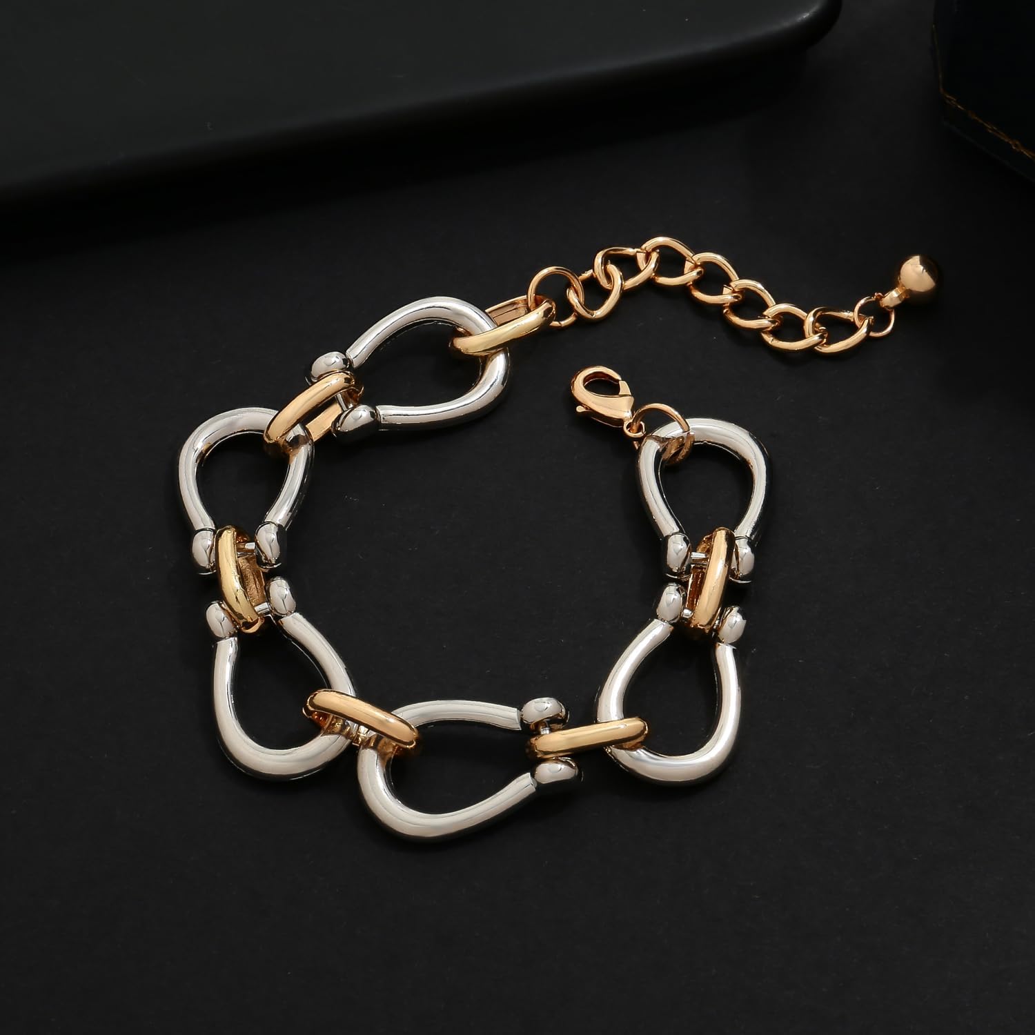 LILIE&WHITE Gold Bracelet For Women Gold And Silver Bracelet Two Tone Bracelet Adjustable Link Bracelet Trendy Chain Bracelets Fashion Gold Bracelet Jewelry - Image 5