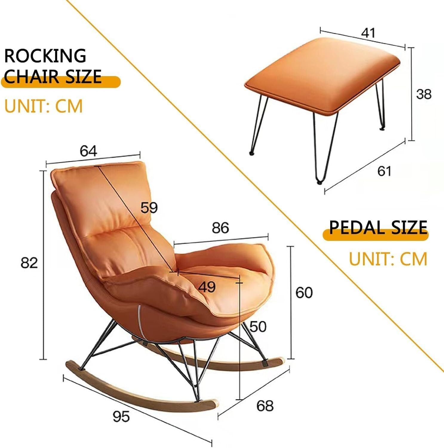 TABOJS Mecedora Mecedora con Respaldo Alto y Función de Reclinación - Có Silla de Salón para Adultos con Reposapiés - Ideal para Relajarse en el Dormitorio y la Sala de Estar