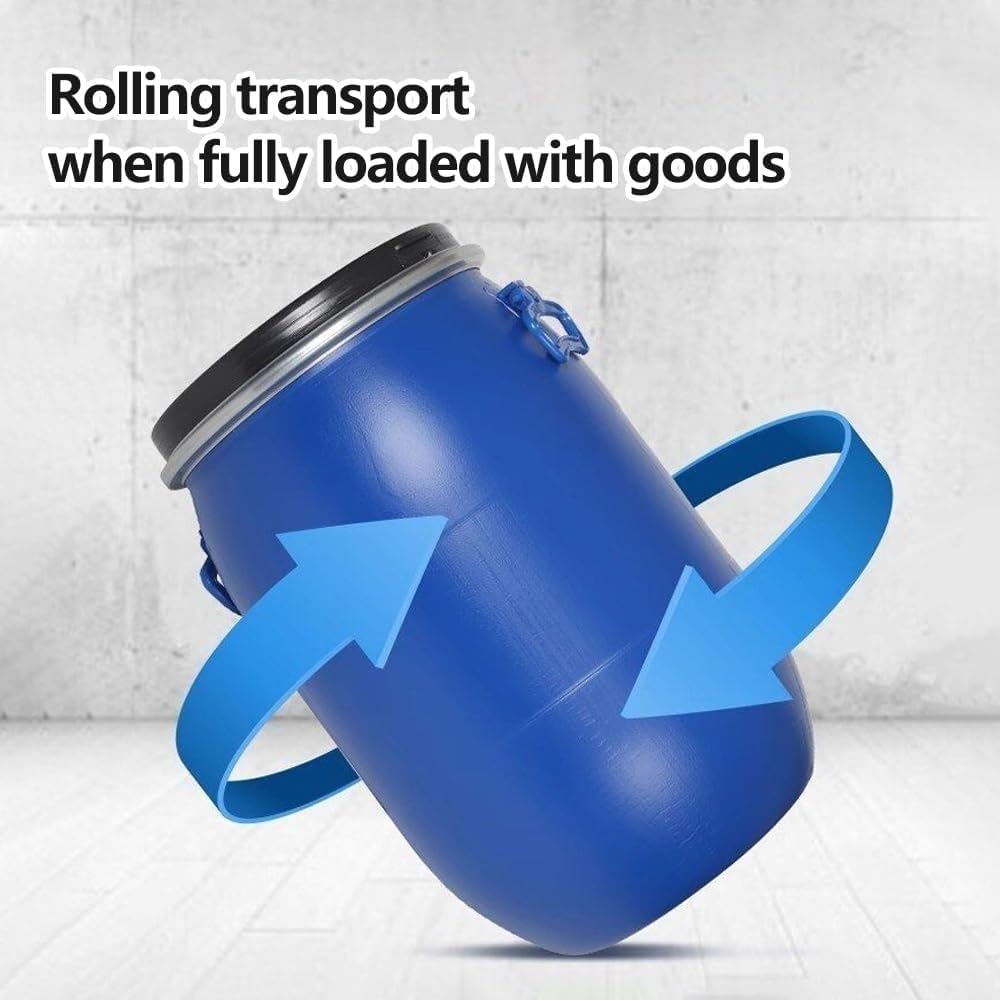 Bidón De Plástico De 30 litros Apto para Uso Alimentario con Tapa - Tambor De Almacenamiento Multiusos Reforzado para Agua, Transporte Y Uso En Restaurantes
