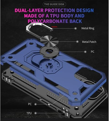 Miniatura 7 de Aozuoton Funda para iPhone 12, iPhone 12 Pro, grado militar de 16 pies probada en caídas, anillo protector a prueba de golpes para iPhone 1212 Pro,