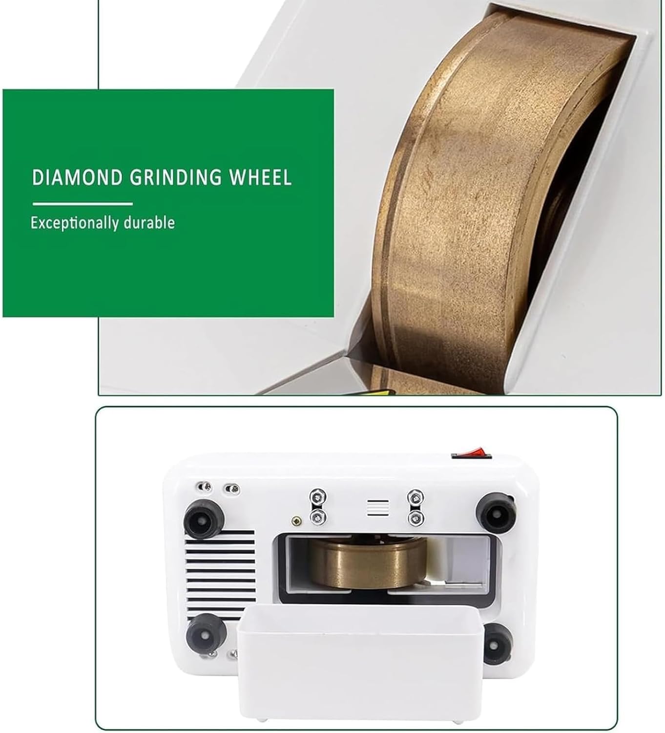 Manual Optical Lens Edger Hand Mill Edging Machine With Diamond Grinding Wheel, Lens Grinder Optical Hand, Rough And Fine And V-Shaped Groove For Resin, Glass, PC, Stone