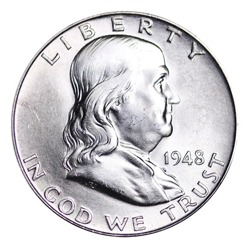 1948 D Franklin Half Dollar Brilliant Uncirculated BU UNC