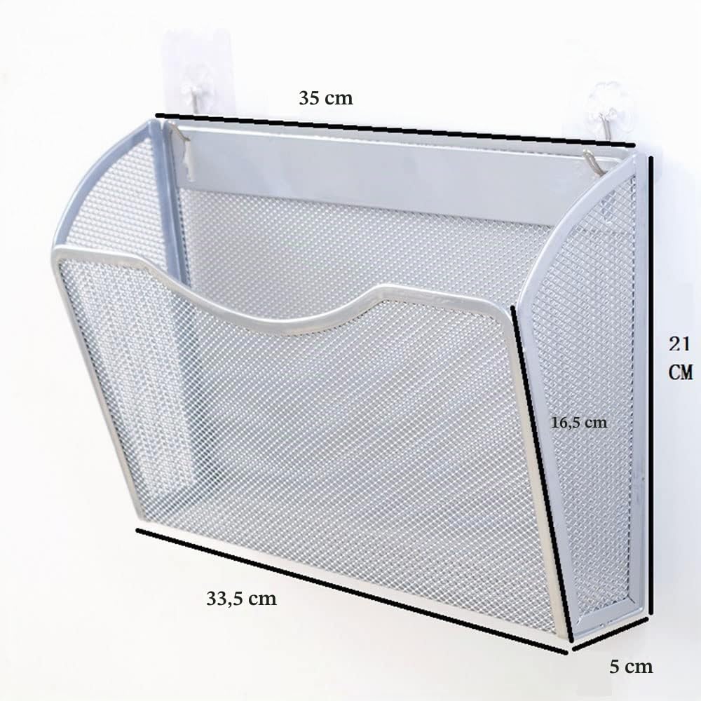 1 portafogli da parete, portafogli da parete, organizzatore postale, supporto da parete per ufficio, scuola, casa, bianco argento