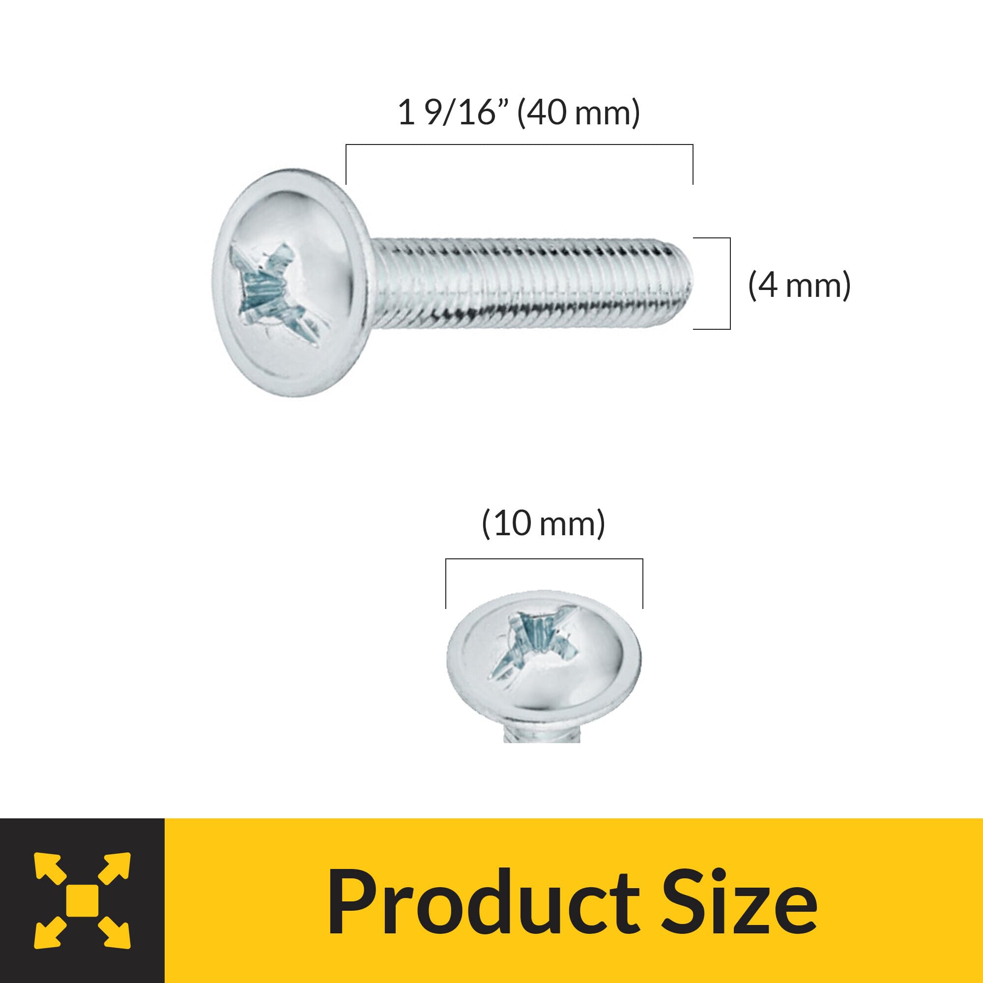Brixwell SRW449080605 Threaded Screw, Flat Head 1 9/16