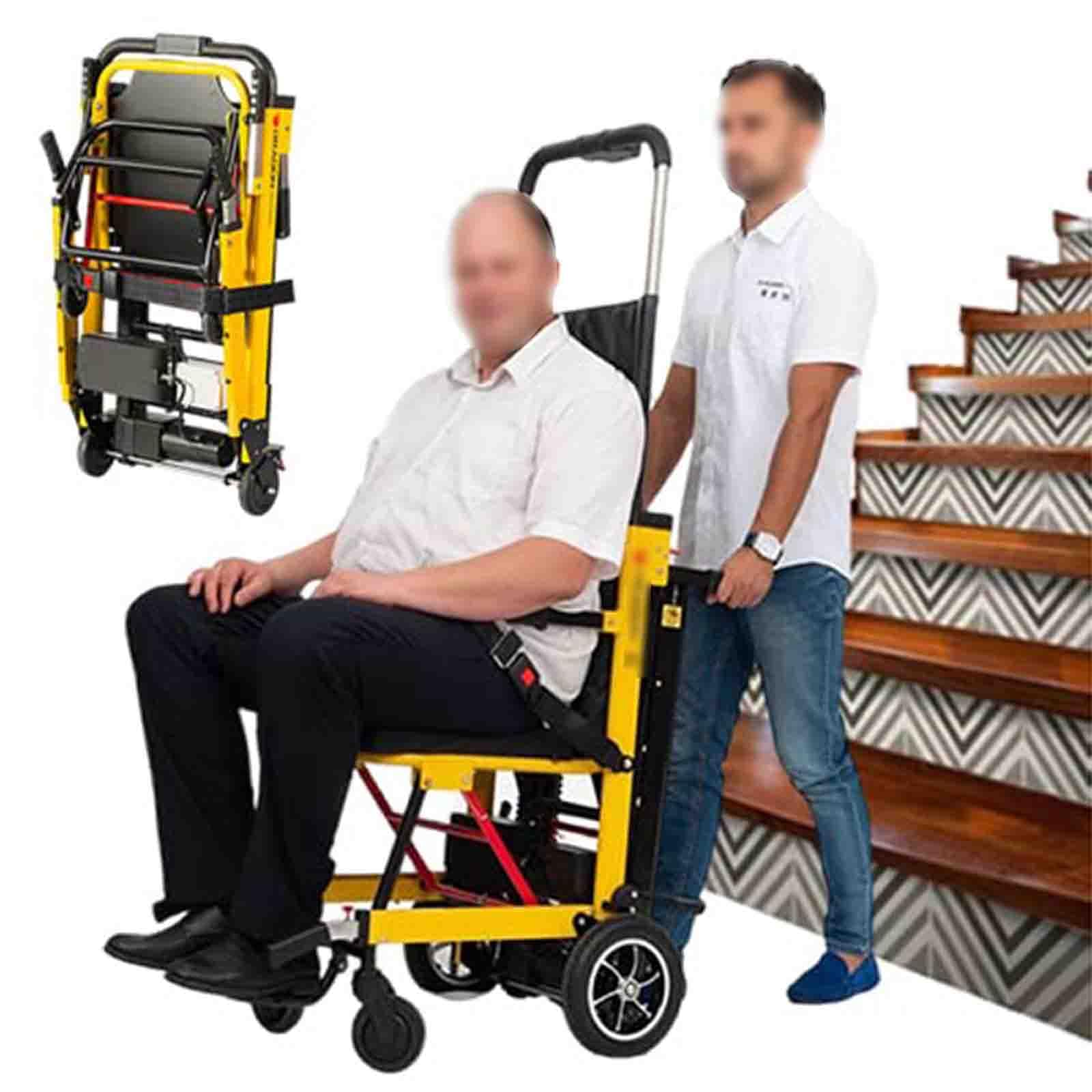 Sedia a rotelle pieghevole per disabili e anziani, sollevatore elettrico per sedia a rotelle con capacità di 167,8 kg, sedia elettrica portatile per scale