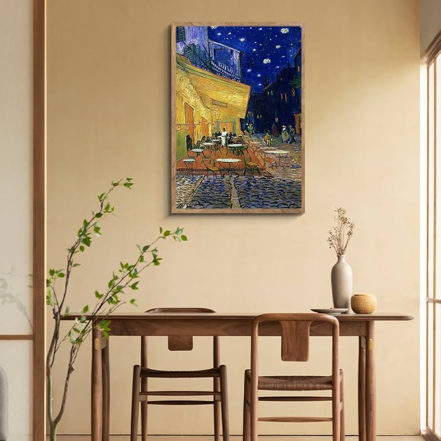 ★秀作★手書き油絵 ゴッホ 夜のカフェテラス 額付 絵画 インテリア 油彩画 楽天市場】【抽選ポイント100％バック】名画 油絵 夜のカフェ
