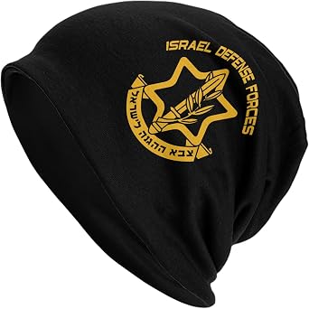 IDF Israeli Defense Force Logo Adult Knitted Hat Beanie Winter Warm Skull Hat Black