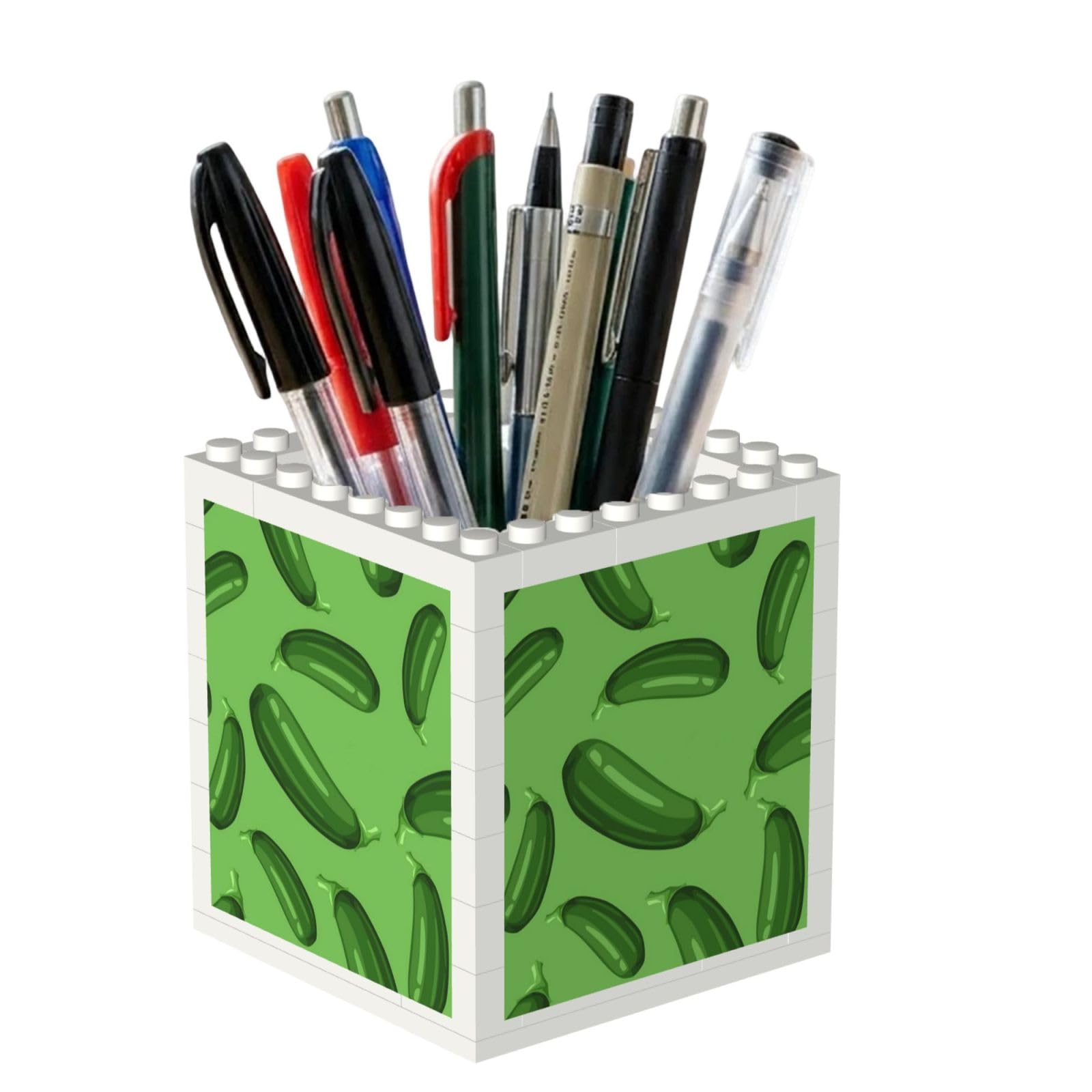 Poadnly Green Ripe Zucchini, Pen Pot Pencil Holder for Office Home School, Compact Desk Organiser for Office Stationery
