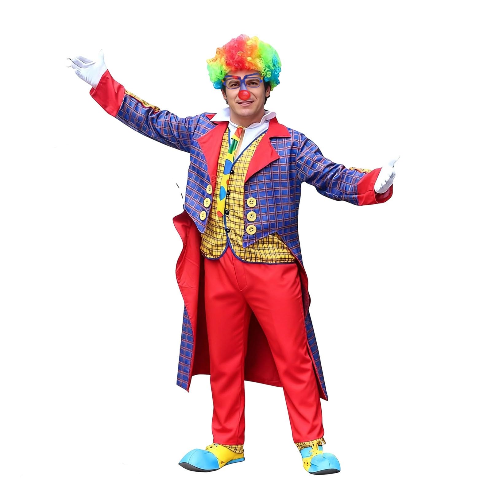 Clown Kostüm Für Erwachsene Lustiges Buntes Zweiteiliges Clown Set Cosplay Kostüm Für Damen Und Herren Perfekt Bühne Karneval Und Mottoparty Veranstaltungen Karnevalskostüm Unisex