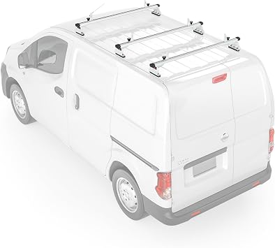Model AX312 Aluminum Van Roof Rack Cross Bars Fits for 2013-On NV200/ 2014-On Transit Connect/ 2013-2017 City Express, 3 Bar 50 - White