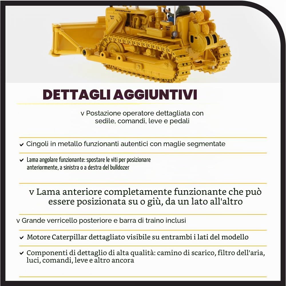 Diecast Masters 85577 - Trattore cingolato Cat D7C Vintage, scala 1:50, da 14 anni, in scatola di cartone, adatto ai collezionisti