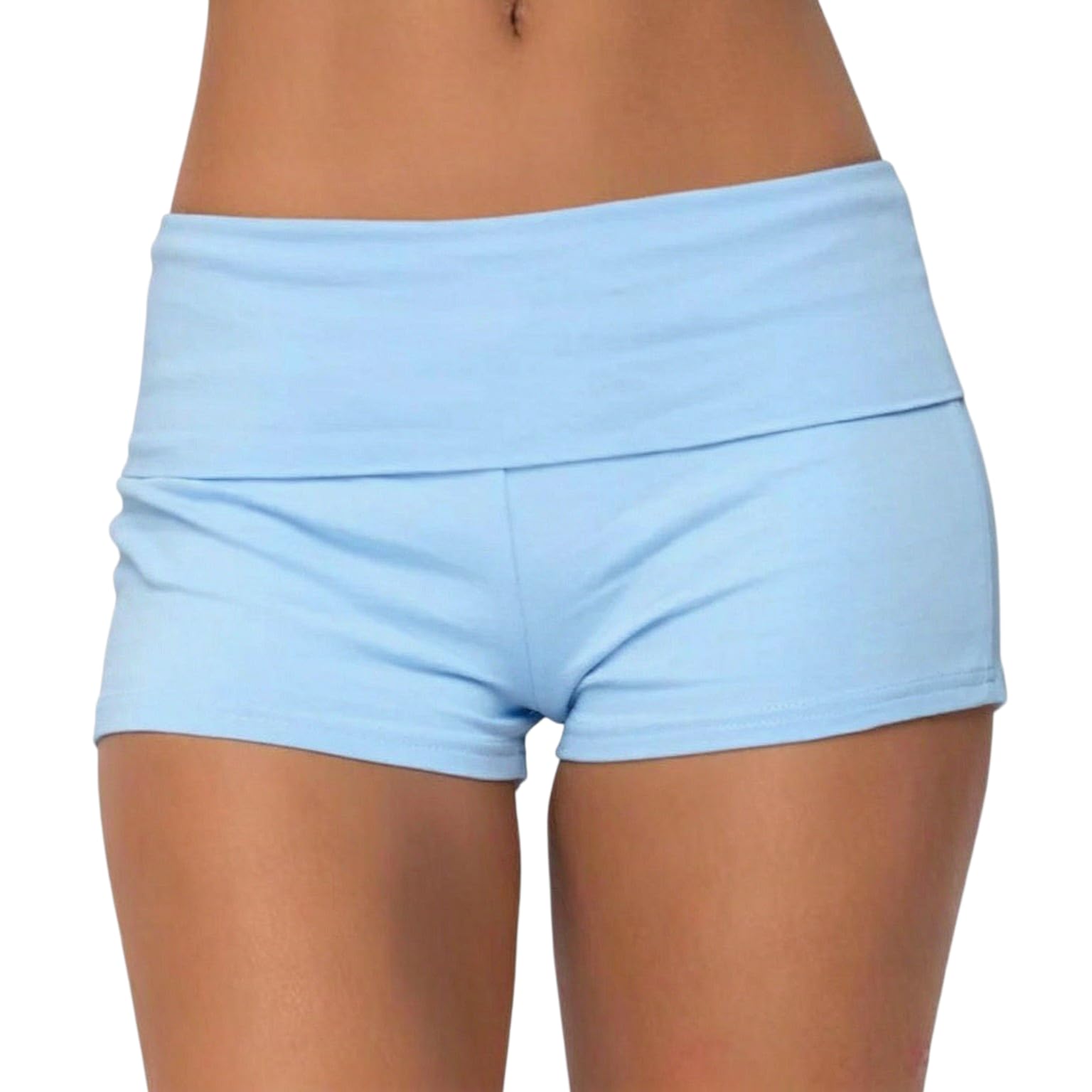 Women Fold Over Mini Shorts Y2K Lounge Pajama Bottoms Low Rise Booty Shorts