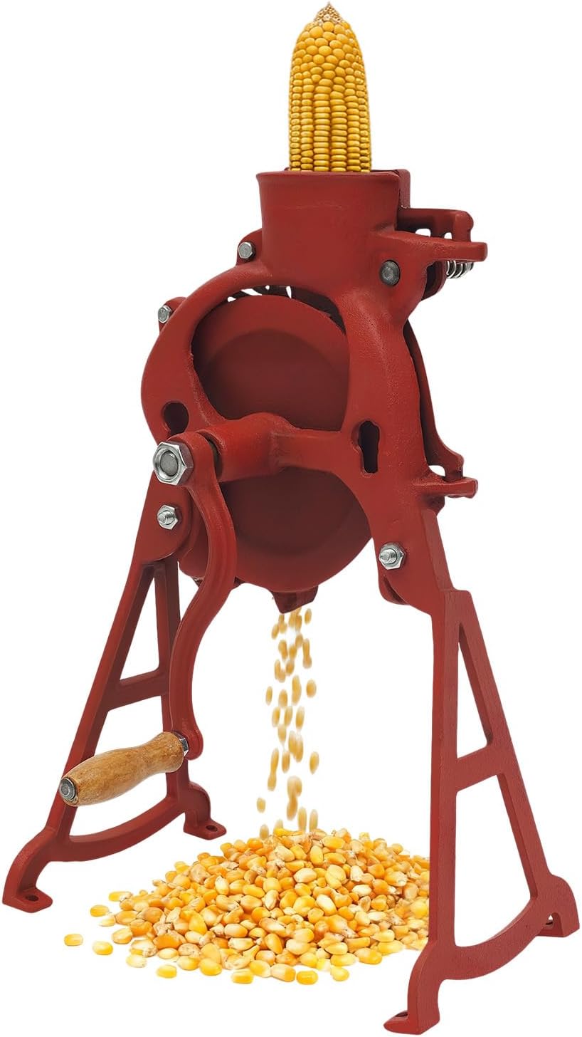 - Corn Sheller Hand Crank, Cast Iron Corn Cob Thresher with Stand, Manual Quick Corn Cob Stripper Tool for Home Use, Heavy Duty Corn Cob Stripper for Small Farm and Household Usage