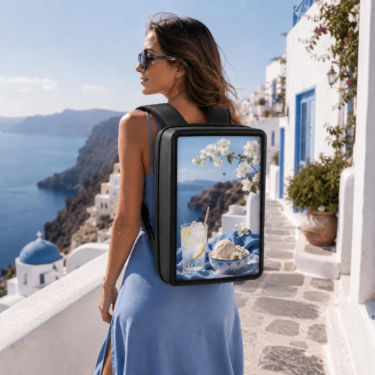 Human Walking Backpack Digital Billboard, 1000-Nit LCD Screen