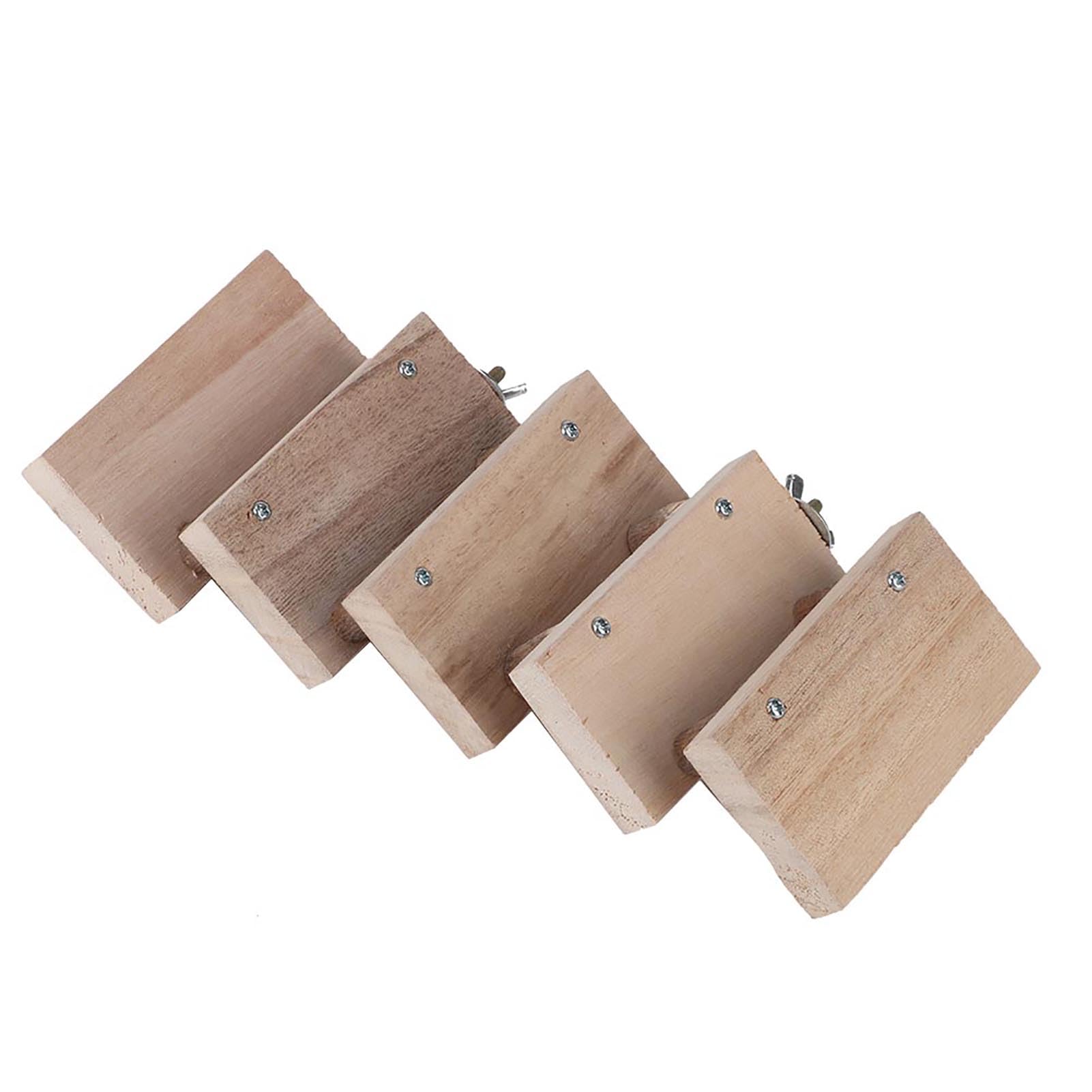 Scala In Legno Per Pappagalli E Animali Domestici | Giocattolo Da Arrampicata A Doppio Strato | 25x30 Cm - Foto 2