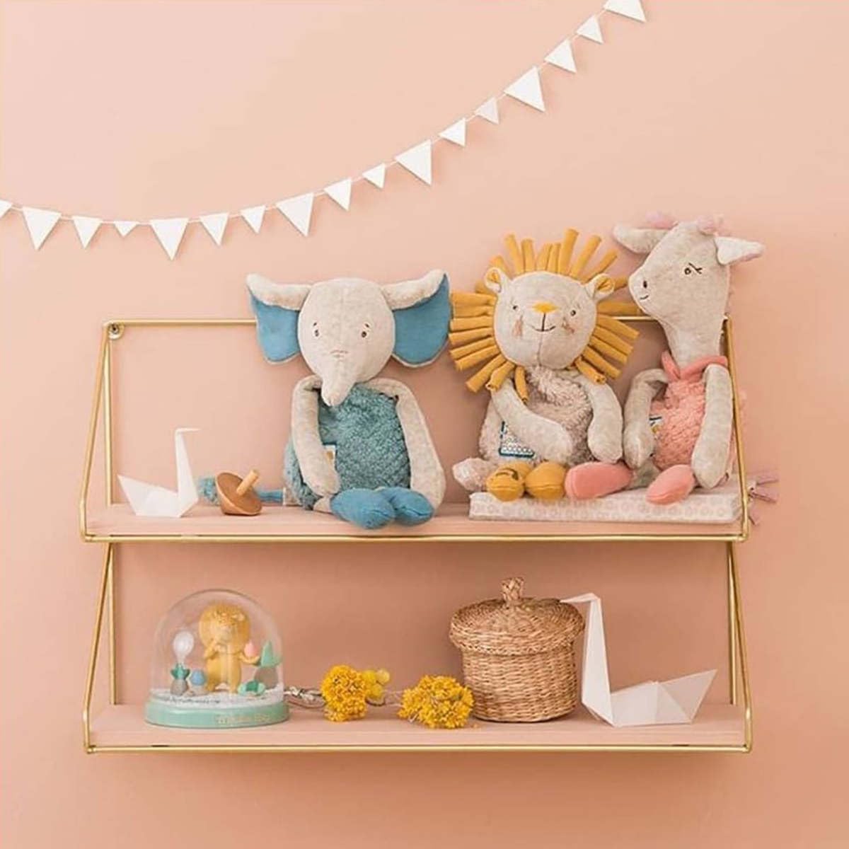 Sous Mon Baobab - Elephant Rattle Soft Toy By Moulin Roty