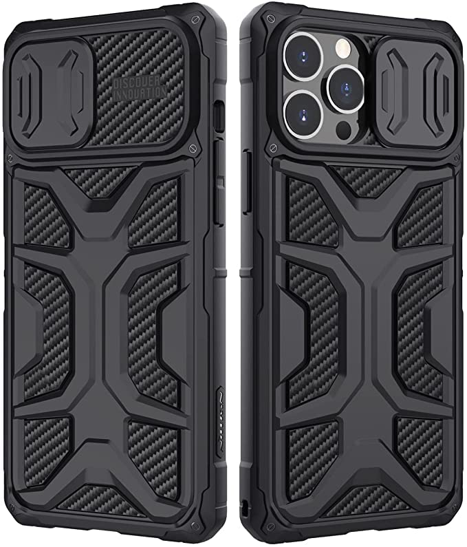 Image of Nillkin for iPhone 14 Case & iPhone 13 Case with Camera Cover [Military Grade Drop Tested] Shockproof Protective Case with Slide Camera Lens Protection 6.1 inch, Black