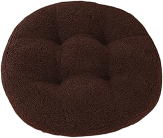 Baoblaze Almohadilla de Silla de Almohada Redonda, cojín de Tatami Espesado, Almohada de cojín de Tatami de 18 Pulgadas, Almohadilla de Silla Suave para la, Marrón Oscuro