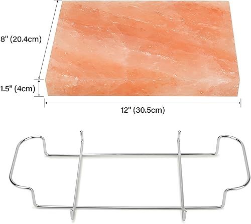 Vista 17 de onlyfire Plato de sal del Himalaya de 8 x 8 x 1.5 pulgadas para cocinar, asar a la parrilla, cortar y servir