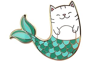 Cute and Enchanting Mermaid Cat Enamel Lapel Pin