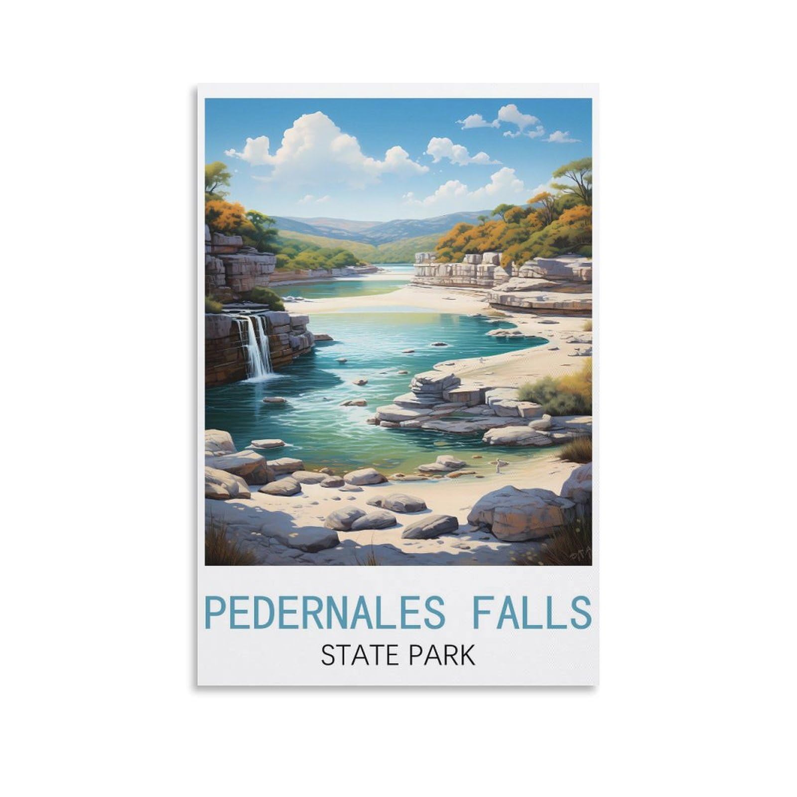 EZMLFA 5D Diamond Art Kits for Beginner,Pedernales Falls State Parks,Diamond Art House DIY Diamond Art Kits for Home Wall Decor 30x40cm