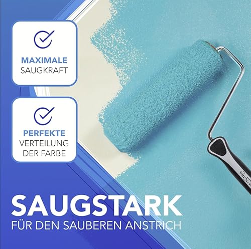 Pinto Deluxe ® Profi Farbroller mit Teleskopstab 100-200 cm + Best Grip Bügel inkl. E-Book