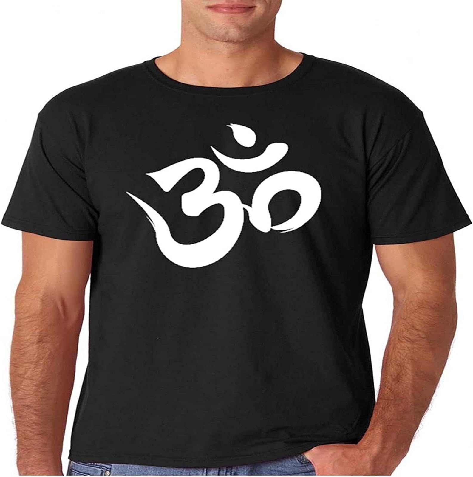 Epsion Yoga Aum Om Ohm India Symbol T-Shirt Cotton Men Summer Fashion Black Tee