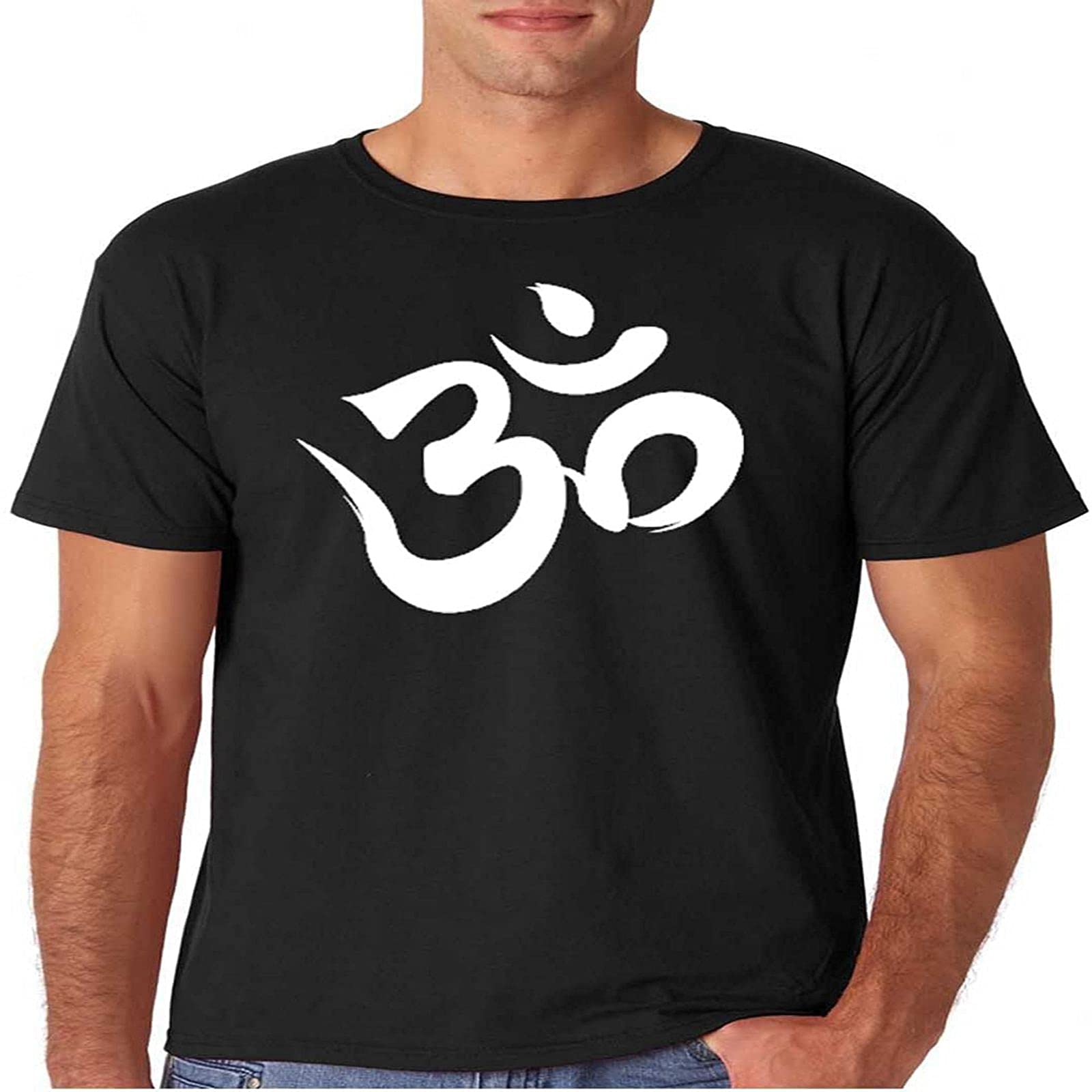 Epsion Yoga Aum Om Ohm India Symbol T-Shirt Cotton Men Summer Fashion Black Tee