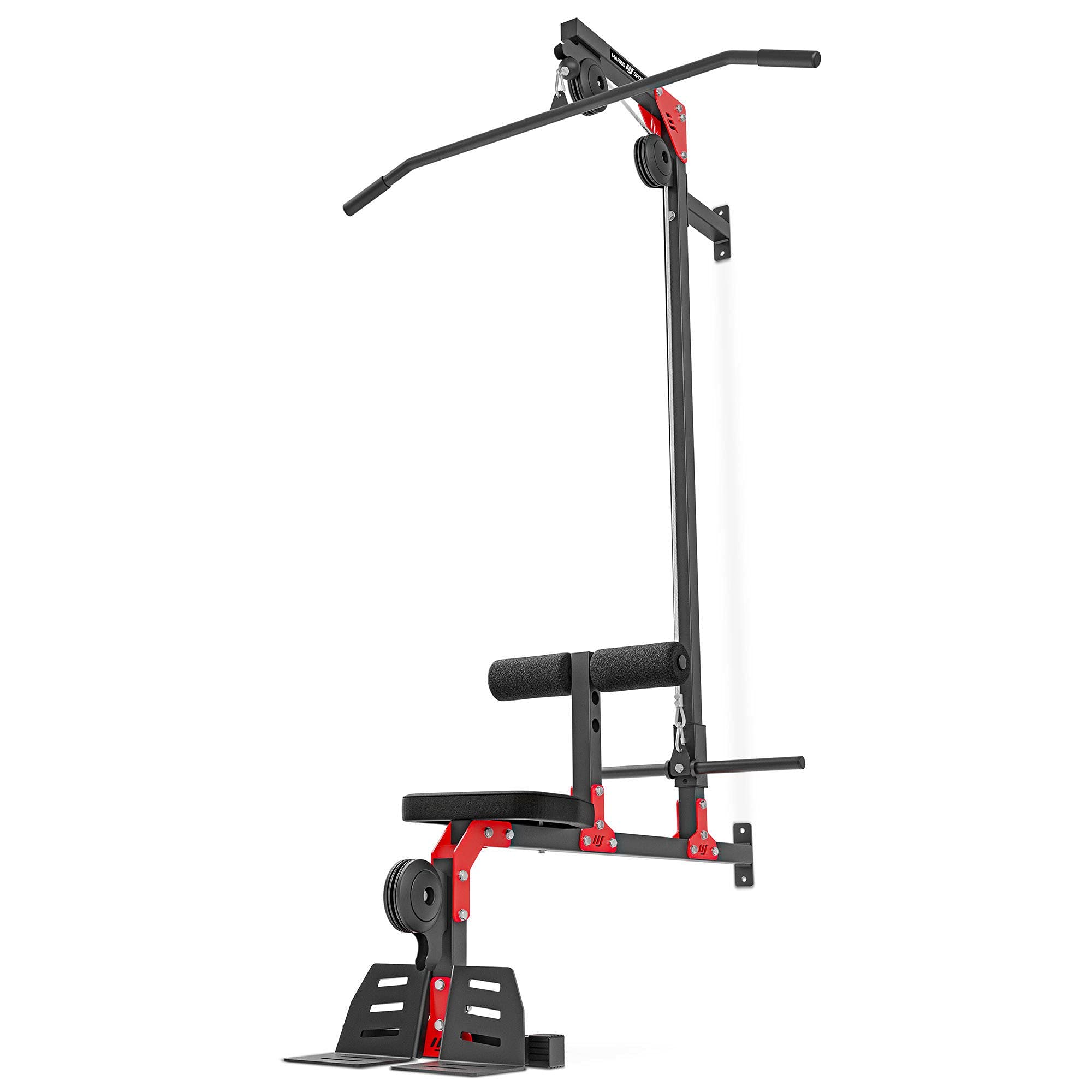 Marbo Sport - Latzug Station, Klimmzugstange Hantelbank - Kraftstation für Zuhause - LAT-Machine MH-W102 2.0 - Sportgeräte Fitnessgeräte für Zuhause - Kabelzugstation Kabelturm Homegym Trainingsgeräte