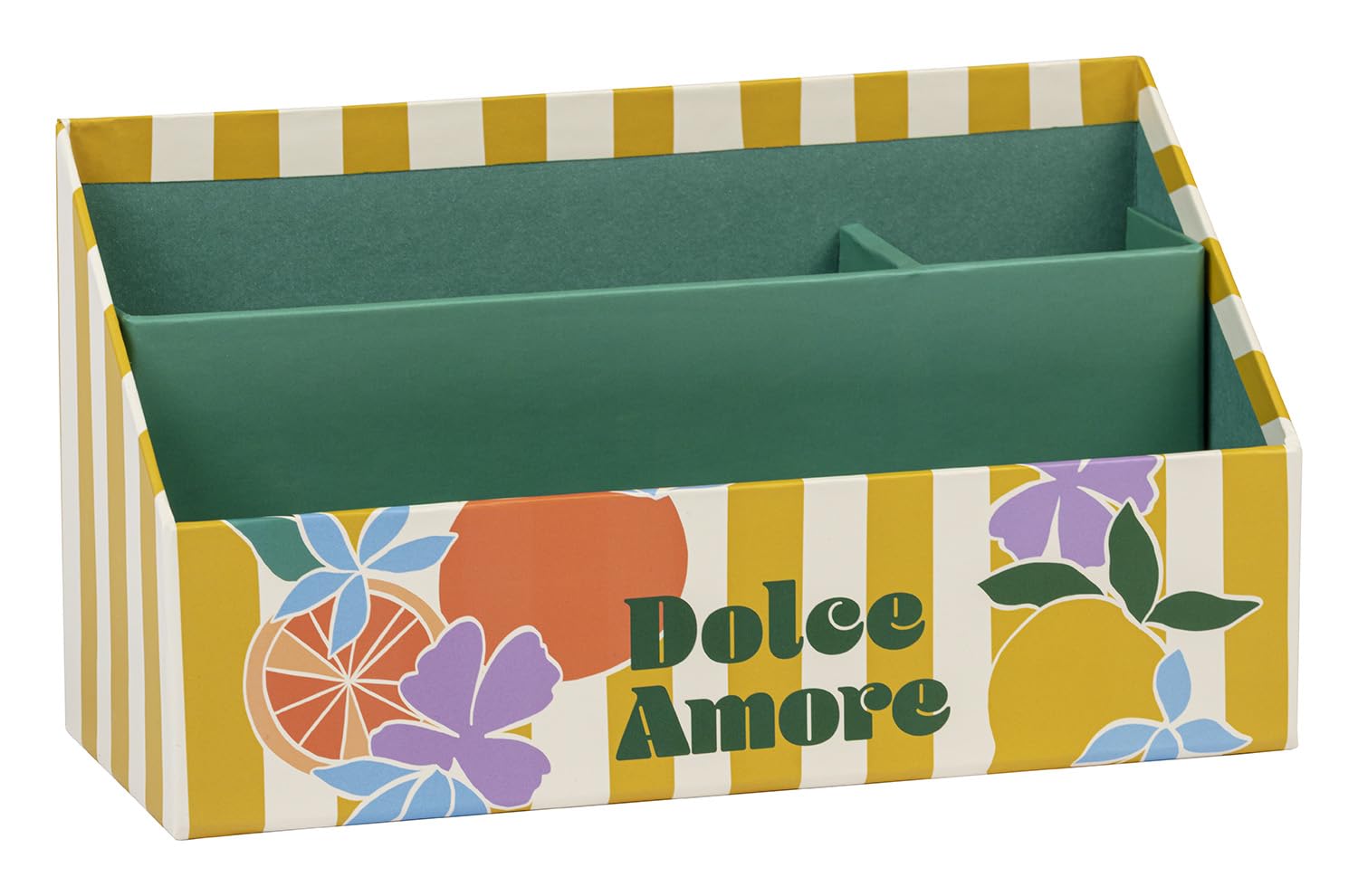 Clairefontaine - 116278C - A Cardboard Letter Holder 25x10x14 cm - Citrus Fruits Acidulated Colours - Home Office - Office Storage - Dolce Amore Collection