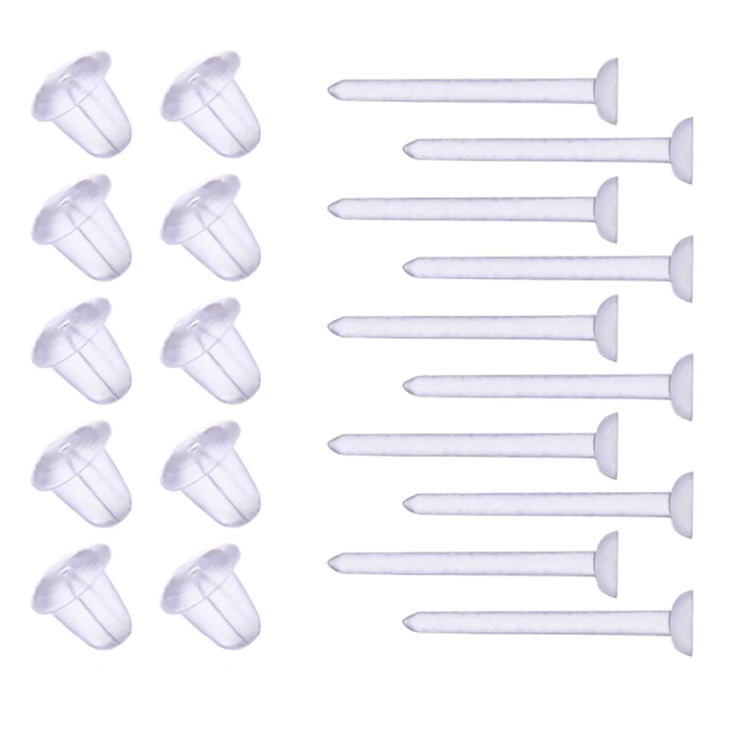 Buy 10 Pieces 5 Pairs Clear Acrylic Standard Earring retainers Great