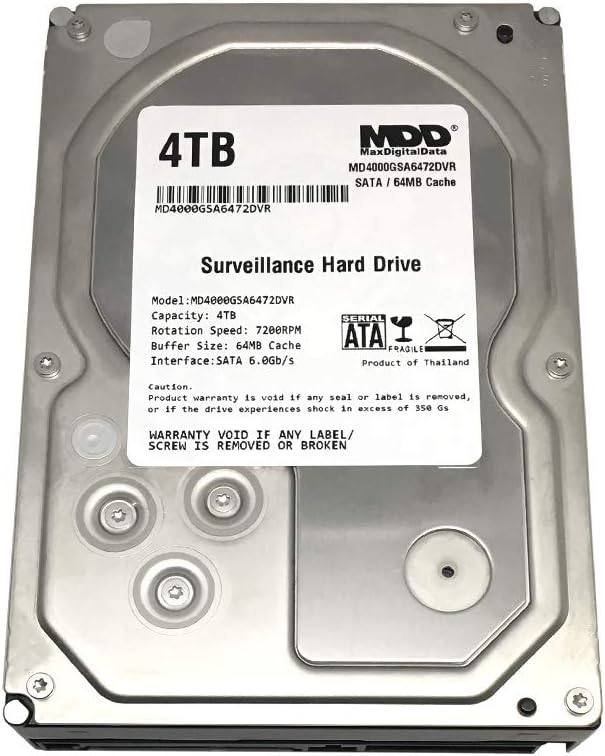 MaxDigitalData 4TB 64MB Cache 7200PM SATA 6.0Gb/s 3.5" Internal Surveillance CCTV DVR Hard Drive (MD4000GSA6472DVR) - w/ 2 Year Warranty - Image 2
