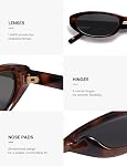 SOJOS Trendy Mince Y2k Lunettes de soleil polarisés pour l'œil de chat Femmes Hommes, 90s Petit rectangle ovale Sunnies SJ2664