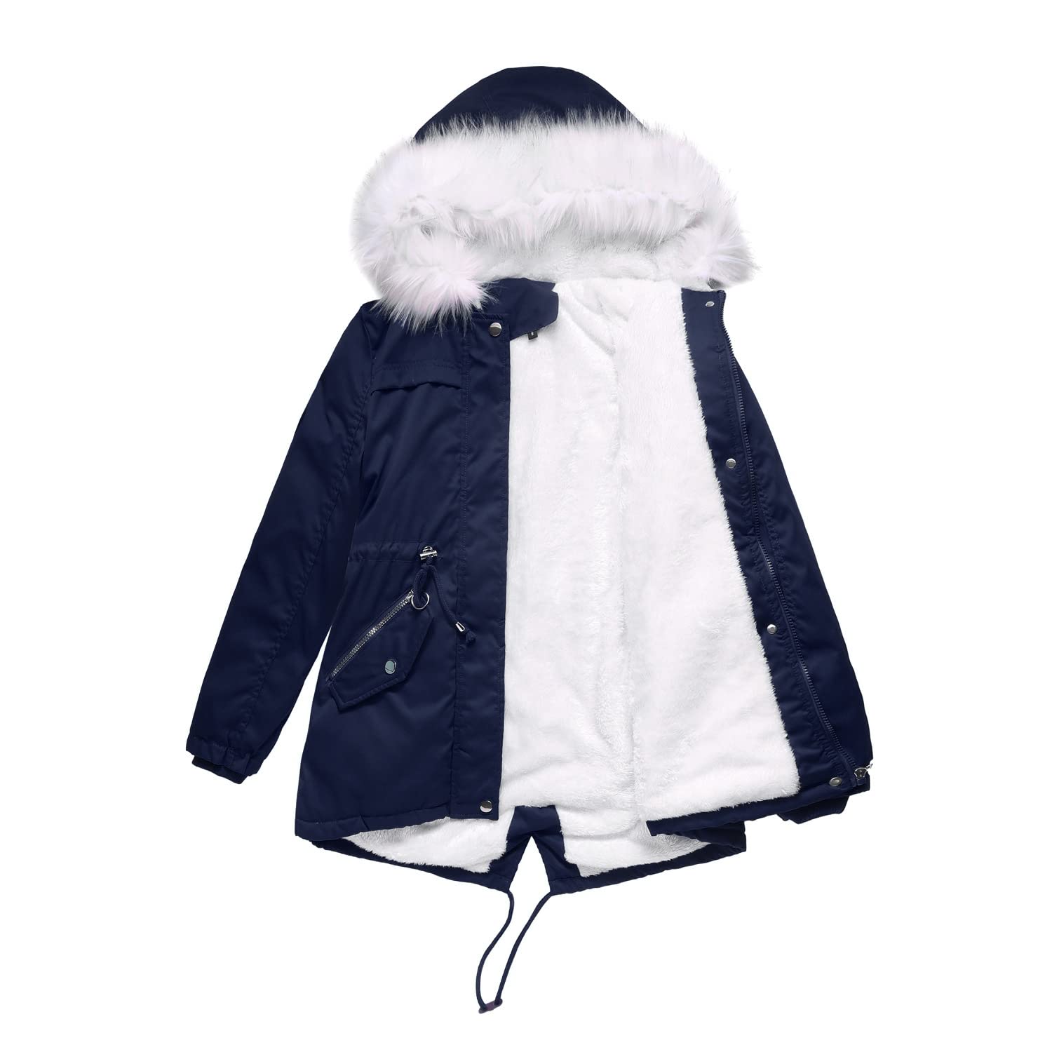 JMKEY Parka chaude pour femme - Veste de ski imperméable à capuche - Manteau d'hiver et de neige