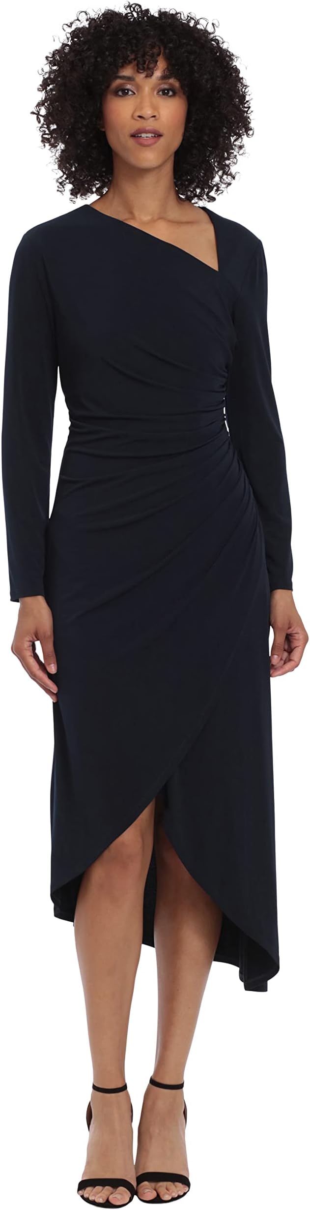 Maggy LondonWomen's Long Sleeve Asymmetric Neck and Hem Dress