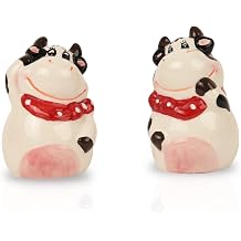 Salt Pepper Shakers Animals Cow with Bandana