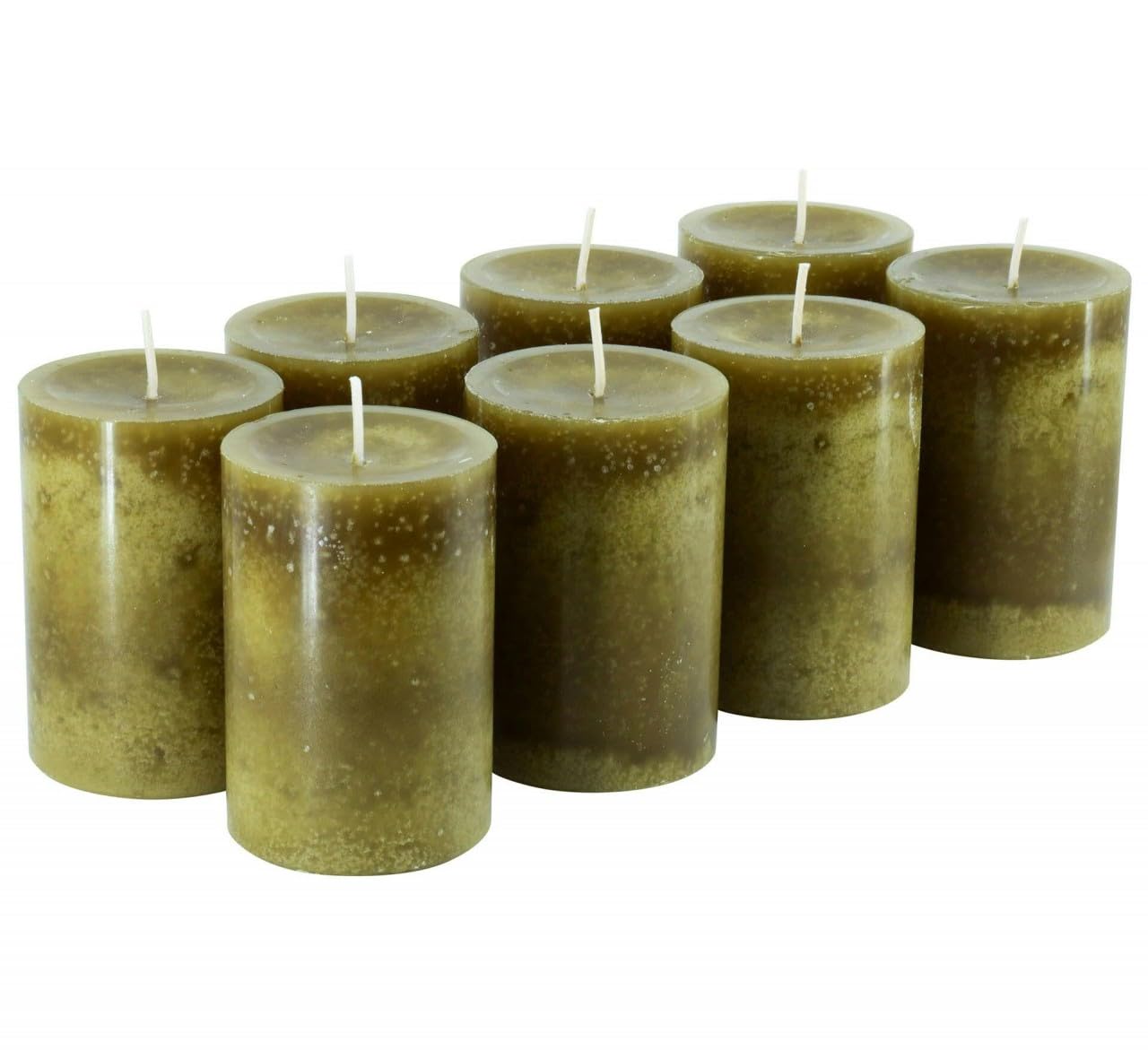 Candele per l'Avvento/candele a colonna/candele (Safe Candle) – Grande scelta – Corona dell'Avvento/ghirlanda di Natale/candele di Natale., Olive, Medium & Schlank: Höhe 9cm / Ø 6cm - 8 Stück