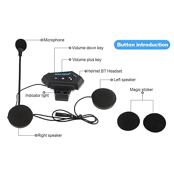 Yosoo Health Gear Auricolare Bluetooth Per Casco Moto - Cuffia Con Riduzione Rumore, Vivavoce