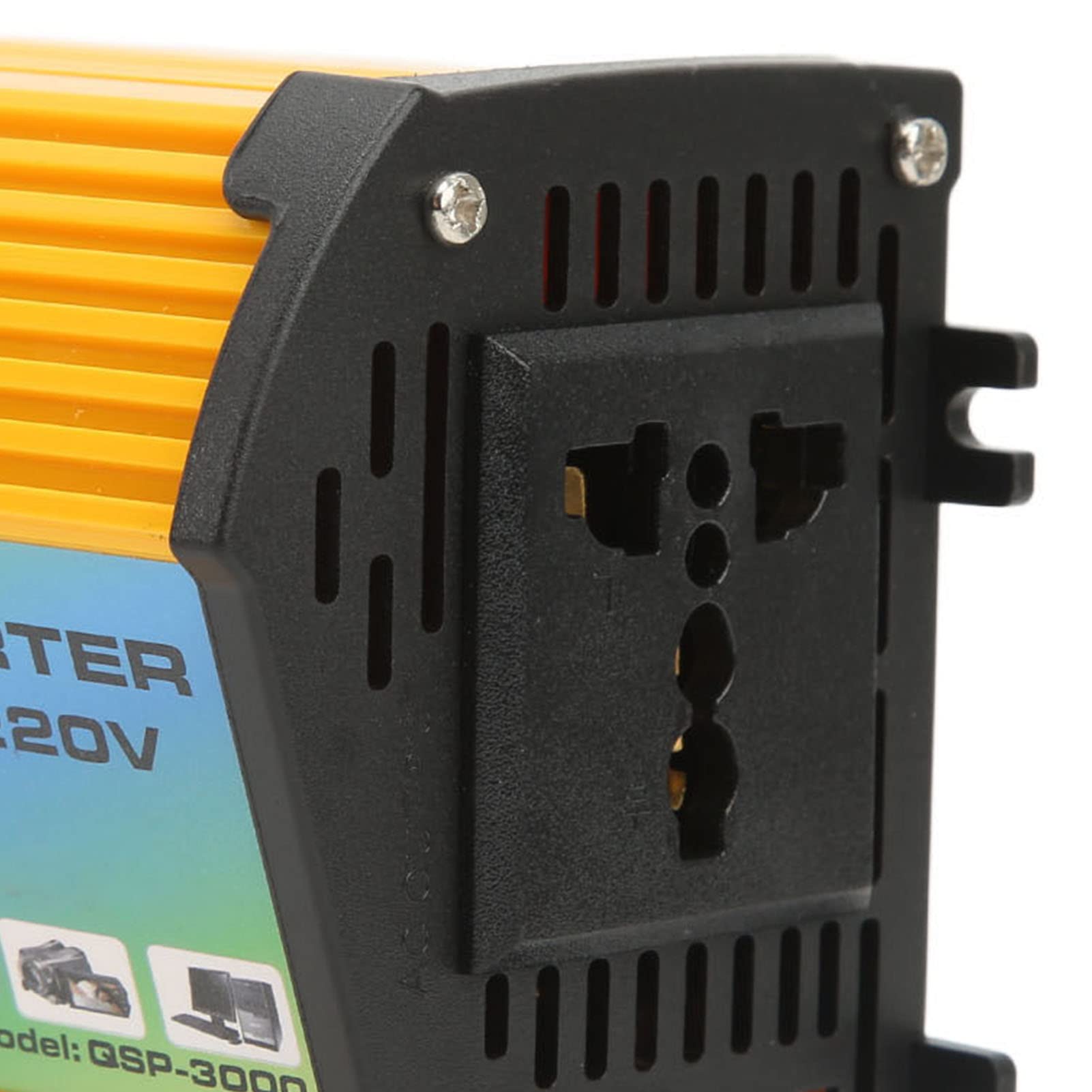 Zmodyfikowany falownik samochodowy sinusoidalny 300W DC 12V na AC 220V Przetwornica napięcia samochodowego z podwójnymi portami USB do podróżowania na zewnątrz (Yellow)