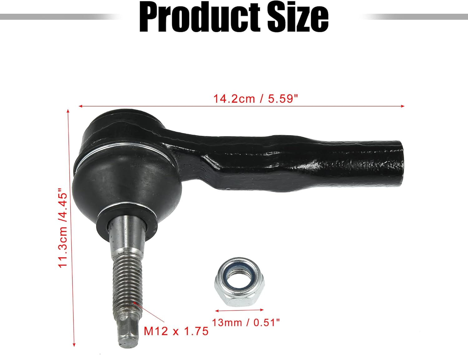 X AUTOHAUX 2pcs Front Outer Tie Rod End Links Suspension Steering Part ES800640 for GMC Terrain 10-17 for Chevrolet Equinox 10-17 for Cadillac SRX 10-11 13-16