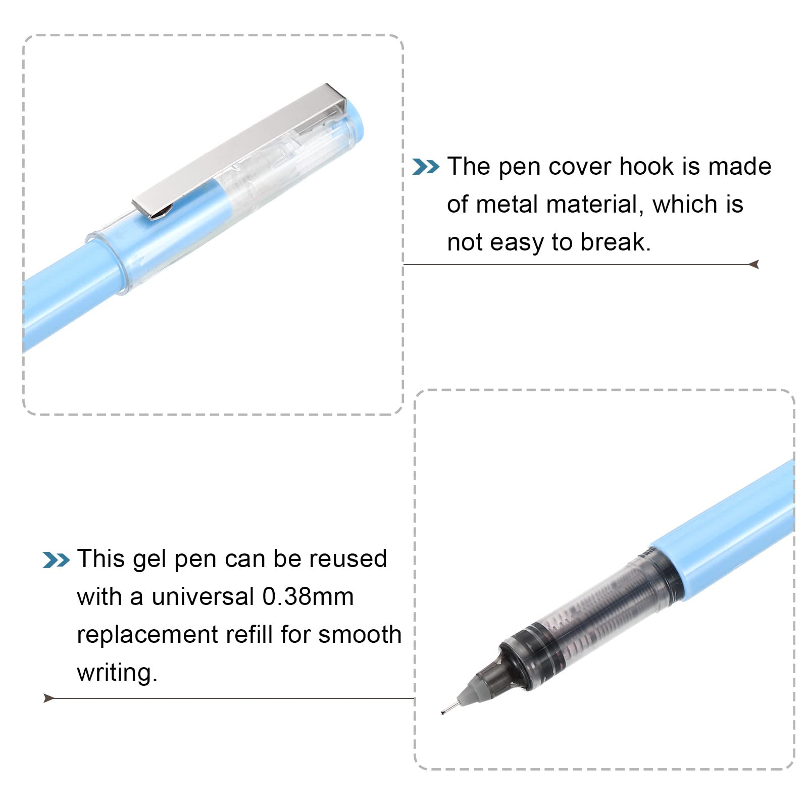 PATIKIL 5.12" Black Ink Gel Pens - Image 4