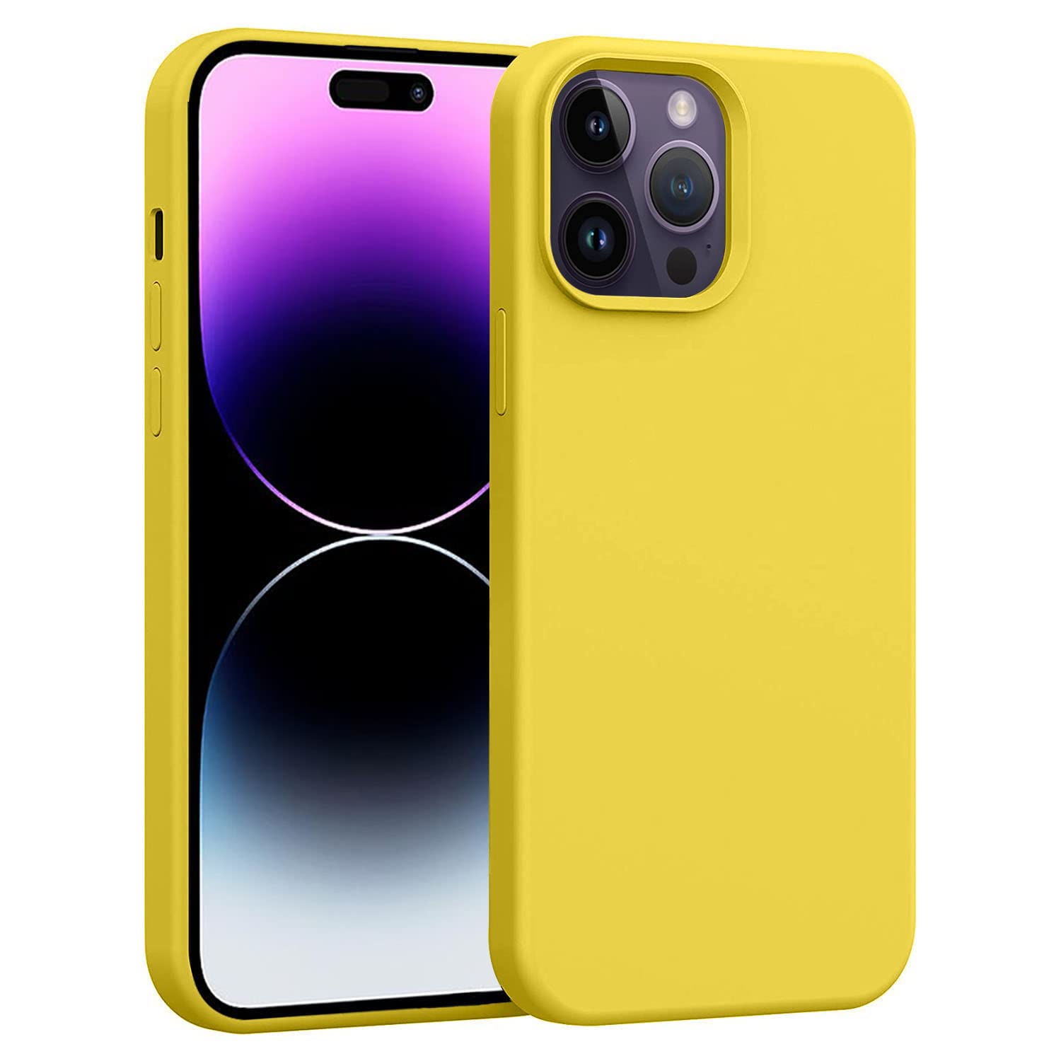 LIRAMARK Liquid Silicone Soft Back Cover Case for Apple iPhone 14 Pro (6.1 inch) (Trendy Yellow) (B0BDVJM435) Amazon Price History, Amazon Price Tracker