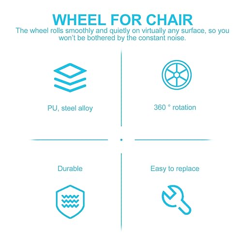 Miniatura 9 de 5 unids silla de oficina ruedas silla rueda rueda ruedas ruedas muebles ruedas universales rueda rueda universal rueda PU silla computadora rueda