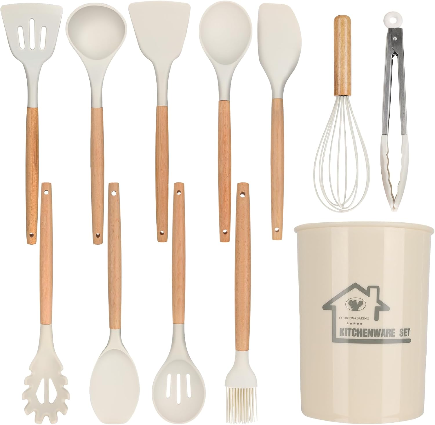 Set 12 Utensilios De Cocina Silicona Rojo