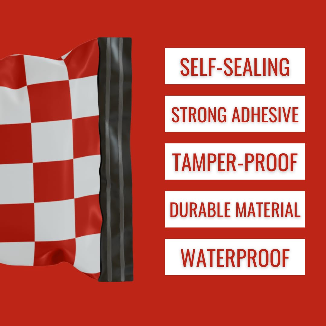 Shipping Bags Poly Mailers – 100-Pack 10x13 Poly Envelopes for Shipping, Packaging for Small Business – Cute Poly Shipping Bags – Waterproof Tear-Resistant Mailing Bags for Shipping Clothes - (Red)